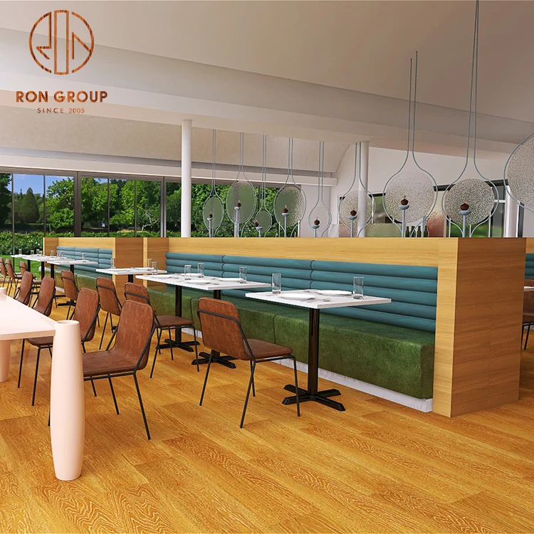 Foshan Factory Wholesale Price Modern Design Sofa Booth Seating Cafe Shop Commercial Dining Table Set Restaurant Furniture Set