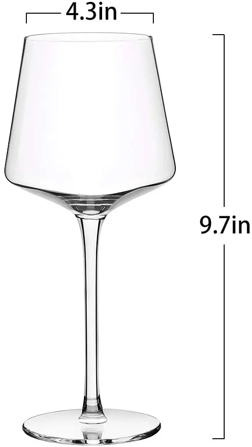 Wine Glasses Hand Blown Premium Crystal Red Square Wine Glass Set Of 4