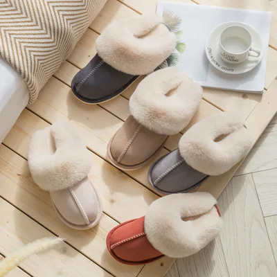 Logo Winter Breathable And Warm Indoor Home Slippers