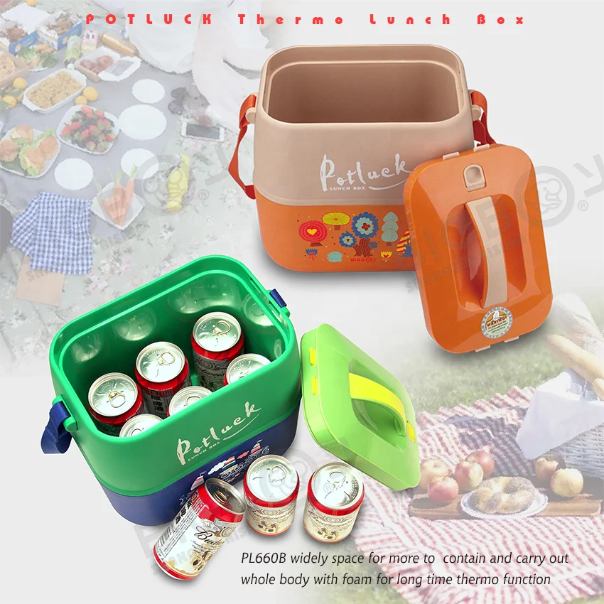 BIGBOY Brand Colorful Food Container Double Wall Vacuum Insulated Plastic Thermos Food Jar Flask