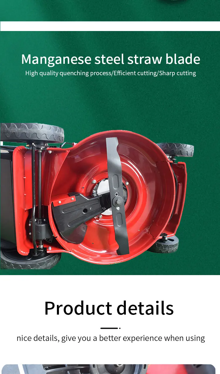 Folding Wheel Hand Push Lawn Mower 4 Strokes Gasoline Lawn Machine