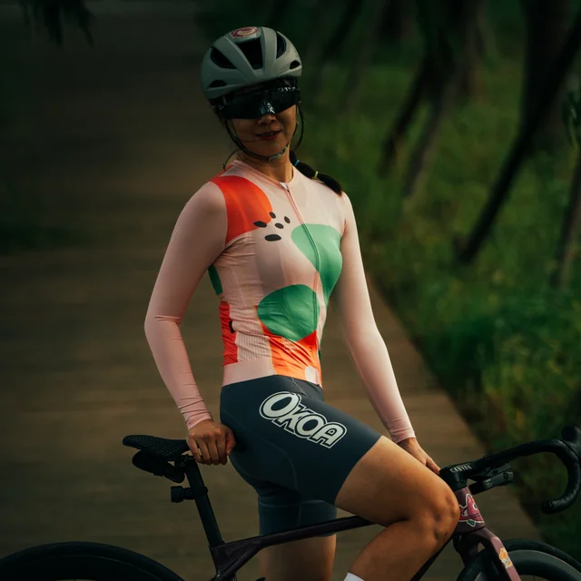 OKOA Oem China Manufacturer Custom Logo Jersey Cycling Wear Long Sleeve Lightweight WoMen Cycling Jerseys