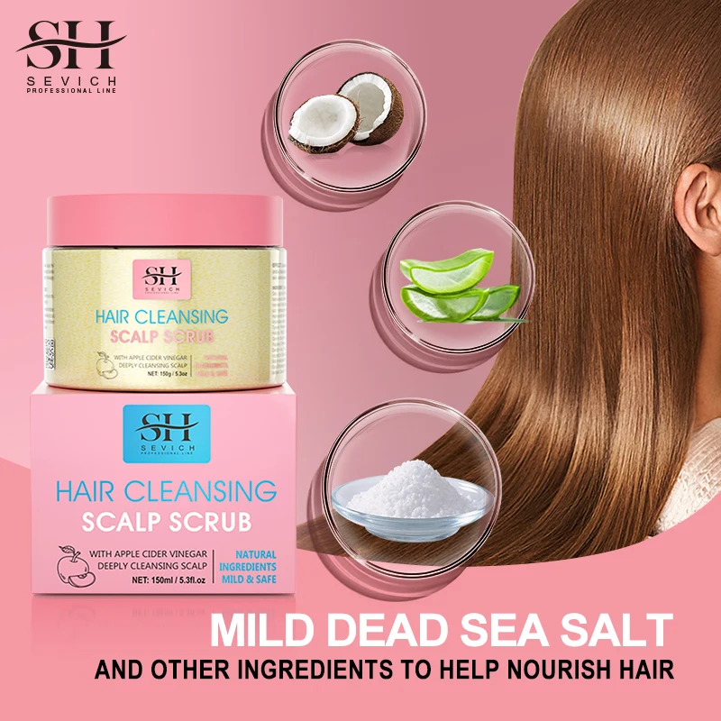 Scalp Scrub Cream Private Label Sea Salt Deep Cleansing Anti Itch Remove Dandruff Hair Growth Scrub Shampoo