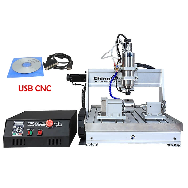 China 6040Z-S 4 Axis CNC Milling Machine with Rotary Table Top Cnc