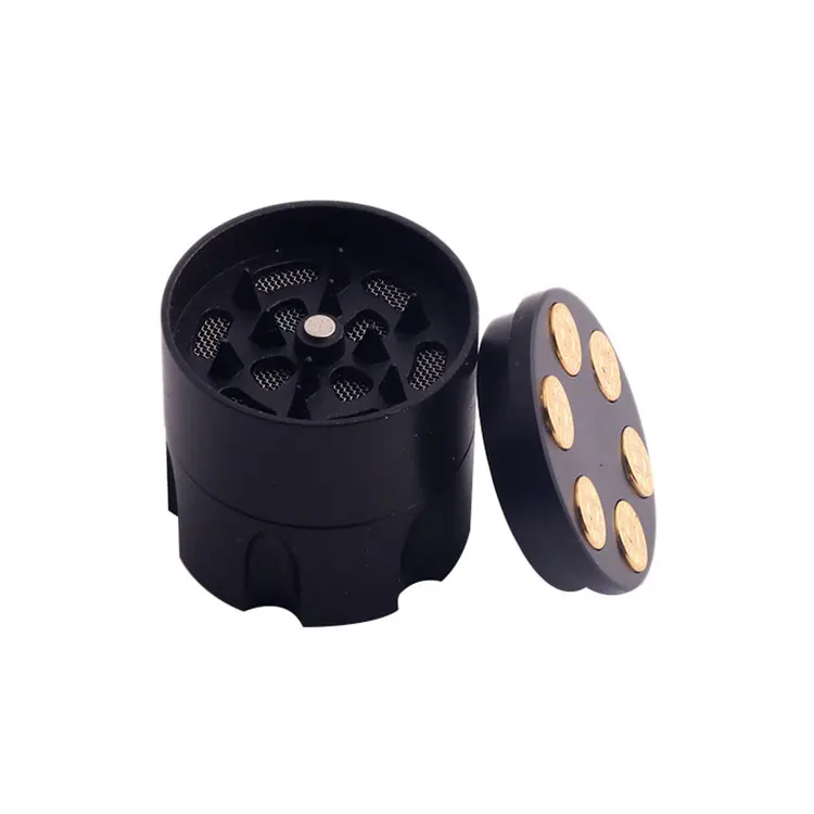 Hot Sales Small Custom LOGO 3 Parts Metal Grinders High Quality Zinc Alloy Mini Grinder 30mm Bullet Clip Herb Tobacco Grinder