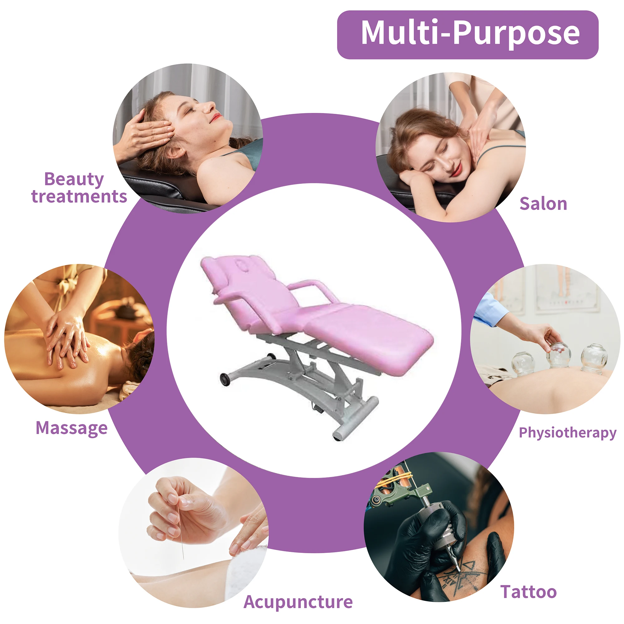 Modern Design Reclining Facial Eyelash Extension Bed for Beauty Tattoo Massage Salon Spa Shop Furniture Synthetic Leather