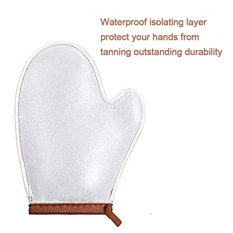 Ultra Soft Velvety Reusable Machine Washable Self Tanner Mitt for Sunless Tan Body Lotion With Thumb Tanning Glove Applicator