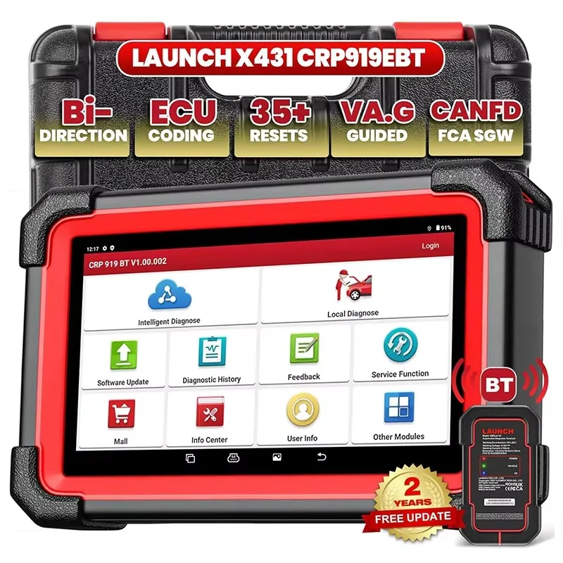 LAUNCH X431 CRP919E BT Lettore di codici CANFD DIOP Strumenti diagnostici per auto per tutti i sistemi Codifica ECU Scanner OBD2_voghion.com