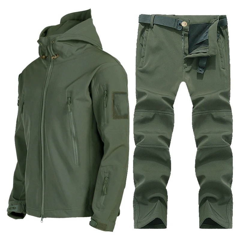 Outdoor Jackets Soft Shell Clothing Autumn/Winter Fleece Warm Coat Mountaineering Waterproof Windproof Jacket Pants_voghion.com