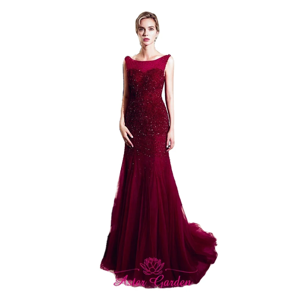 Sexy Prom Dress 2024 Low Neck A-Line Beaded Evening Dresses Long Open Back  Net Luxury Prom Party Gown Robe De Soiree PE23