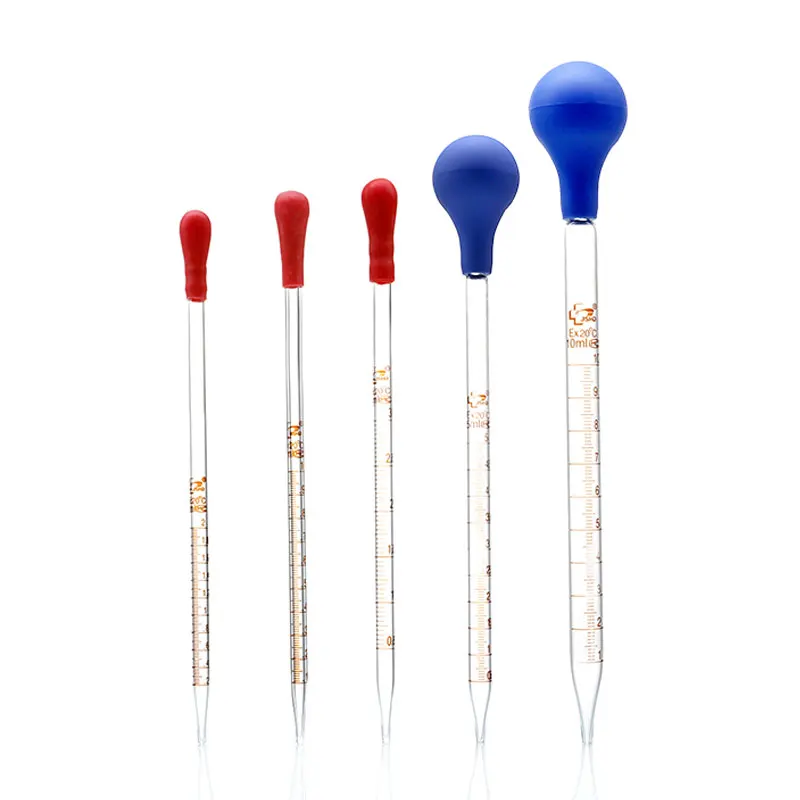 Straight Head Pipette Glass Droppers Graduated Glass Pipettes Lab ...