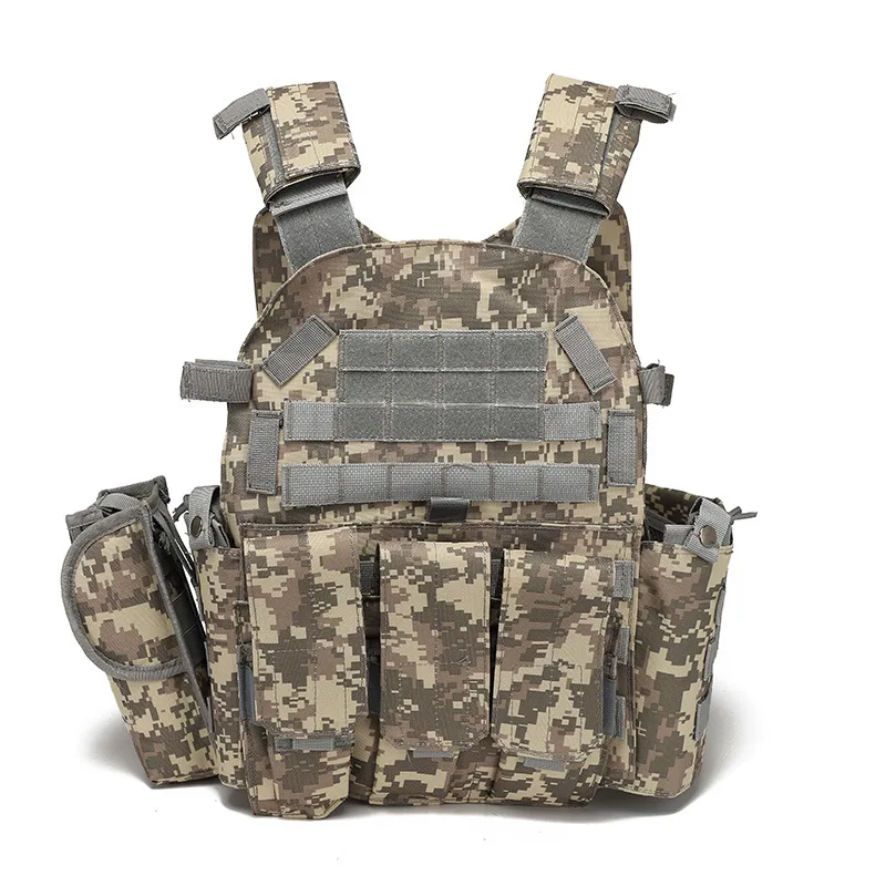 Outdoor camping hunting men's tactical vest combat vest security molle chest vest details