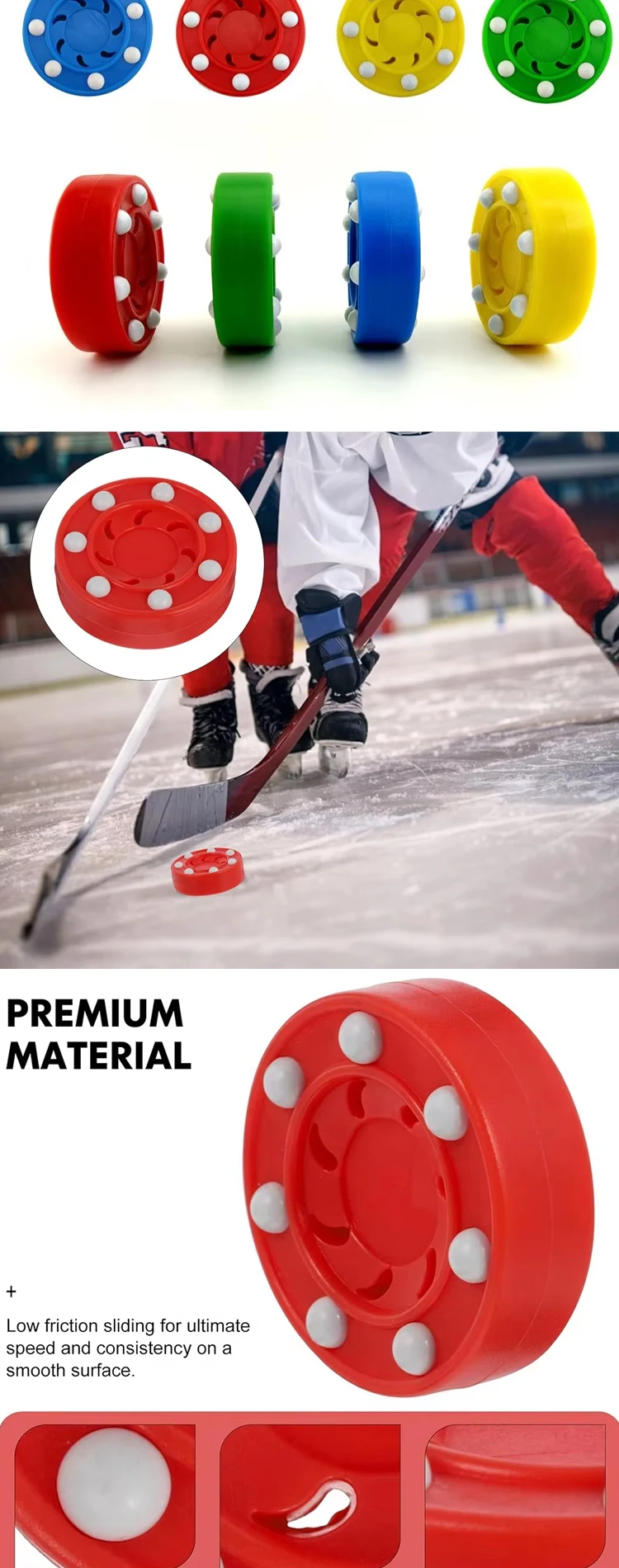 Hot Sale Kingway Inlin Street Land Ice Hockey Customized Training Hockey Puck PVC Youth with Packaging CN;JIA
