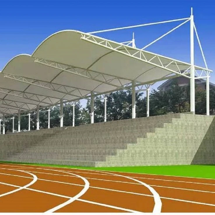 Waterproof Shade PVDF Tensile Membrane Structure Fabric Roof for Stadium Stands