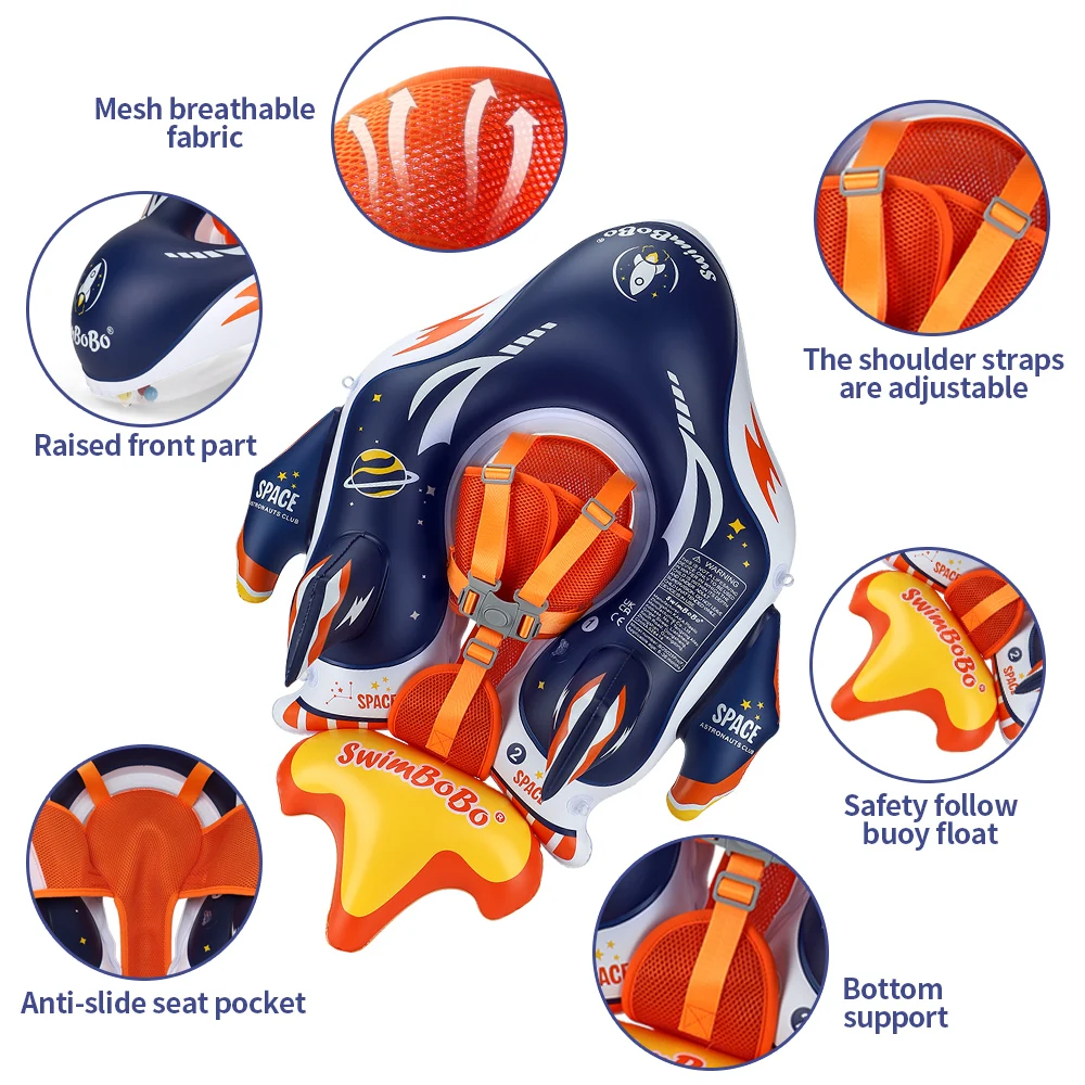 Swimbobo Inflatable Baby Swimming Float Water Toy Swimming Floats Trainer Child Swim Pool Ring PVC Children Floating for Summer