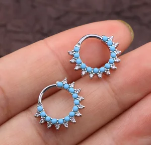 Wholesale  Stainless Steel Trendy Nose Ring  Nose Studs Ear Piercings Jewelry for Piercing the Ears Zircon Nose Hoops