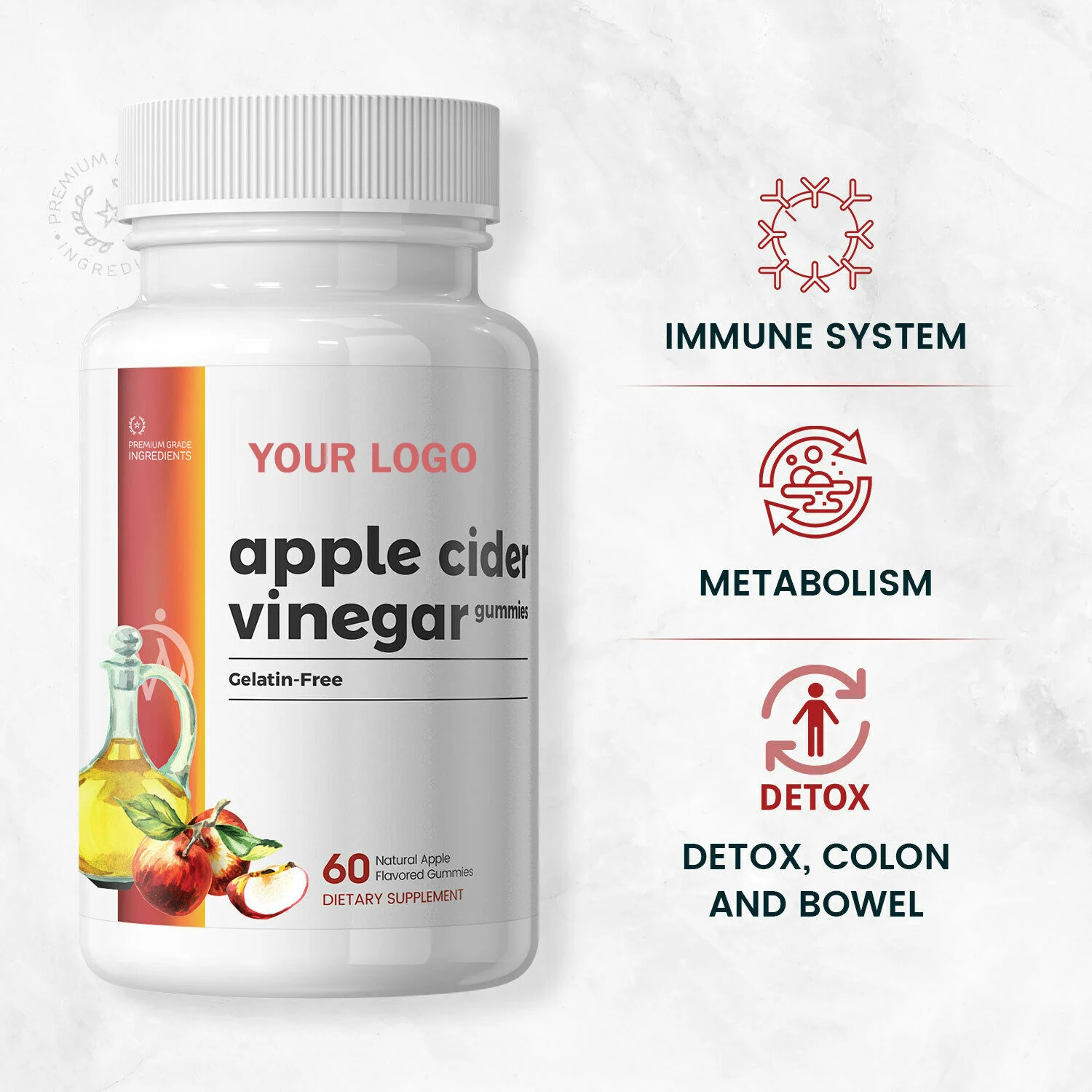 Amazon Hot Sale Two Pack Weight Loss Immunity Supplement Detox Apple Cider Vinegar Tablets