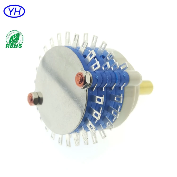 Free Samples Customized ODM OEM Metal Shaft Electrical 38mm 3 Poles 8 12 23 24 Position Rotary Switch Non Shorting