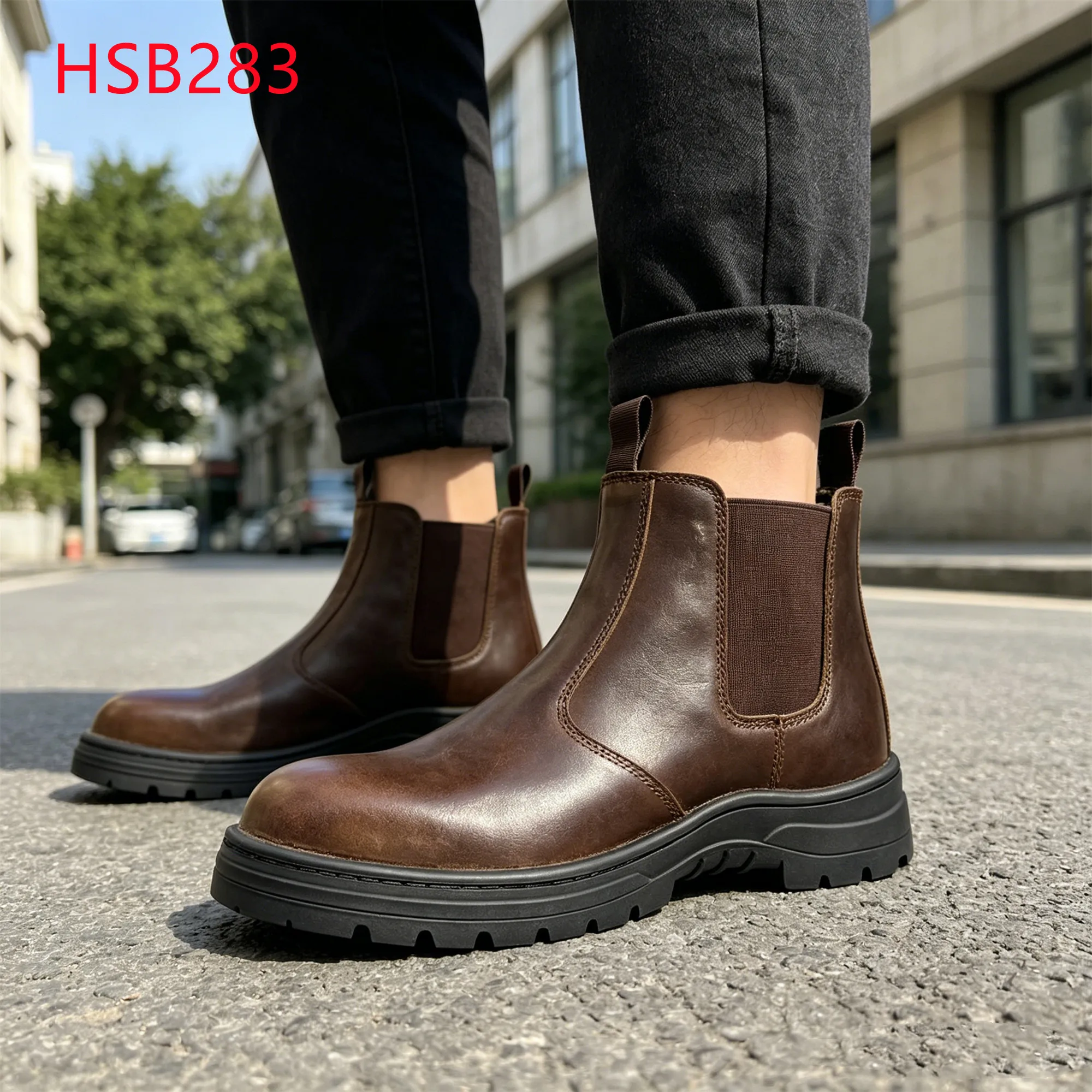 LXG,lathe Operation Best Crazy Horse Leather Pull-on Safety Boots Tire Changing Anti-hit&puncture S3 Standard Work Shoes HSB283