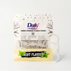 Daily Care Good Price Sustainable Vegan PLA Interdental Floss Bar Compostable Corn Starch Floss Stick JS2001A Eco-friendly