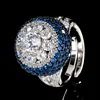 adjustable size Blue topaz ring