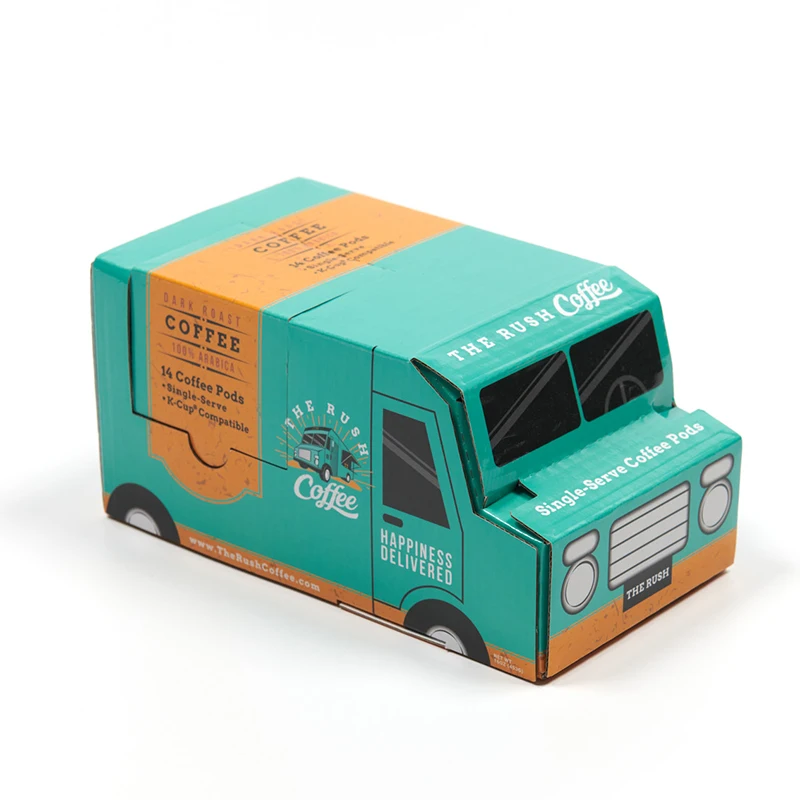 Fancy New Custom Logo Bus Shape Creative Box New Product  Colored Cardboard Corrugated Folding Wholesale Car Gift Packaging Box