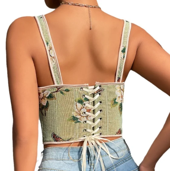 Floral Corset Bustier Top (YD003) product reference view 5