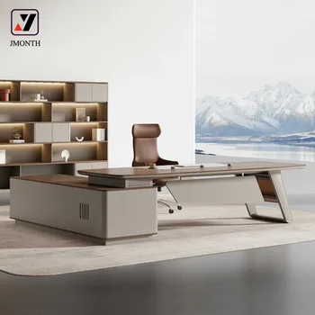 Factory Direct Sales Simple Modern L-shape President Desk Manager Desk Office Furniture Modern Design