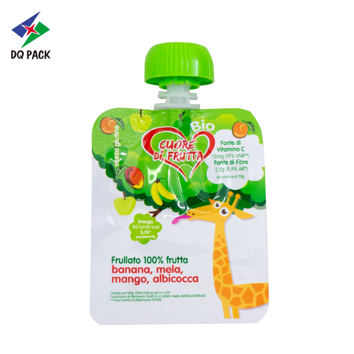 DQ PACK Stand up spout pouch for juice packaging with baby cap plastic drink packaging bag spout pouch