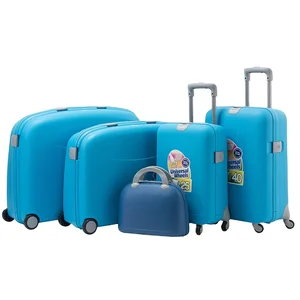 Hot Sale PP 5 PCS Trolley Luggage Sets Spinner Wheeled Travel Suitcases Hard Side Carry on Luggage