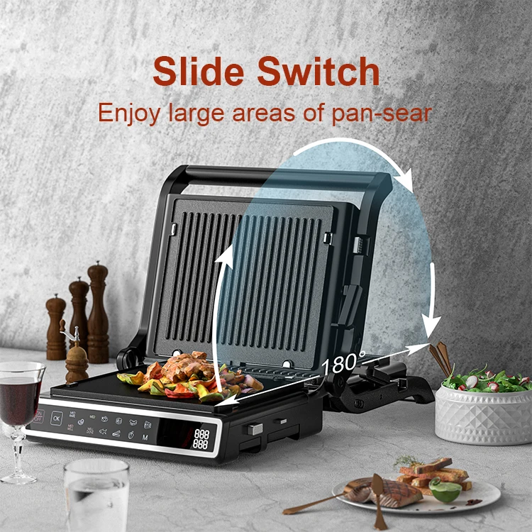 Large Size Steak Griddle Grill Detachable Digital Contact Grill ...