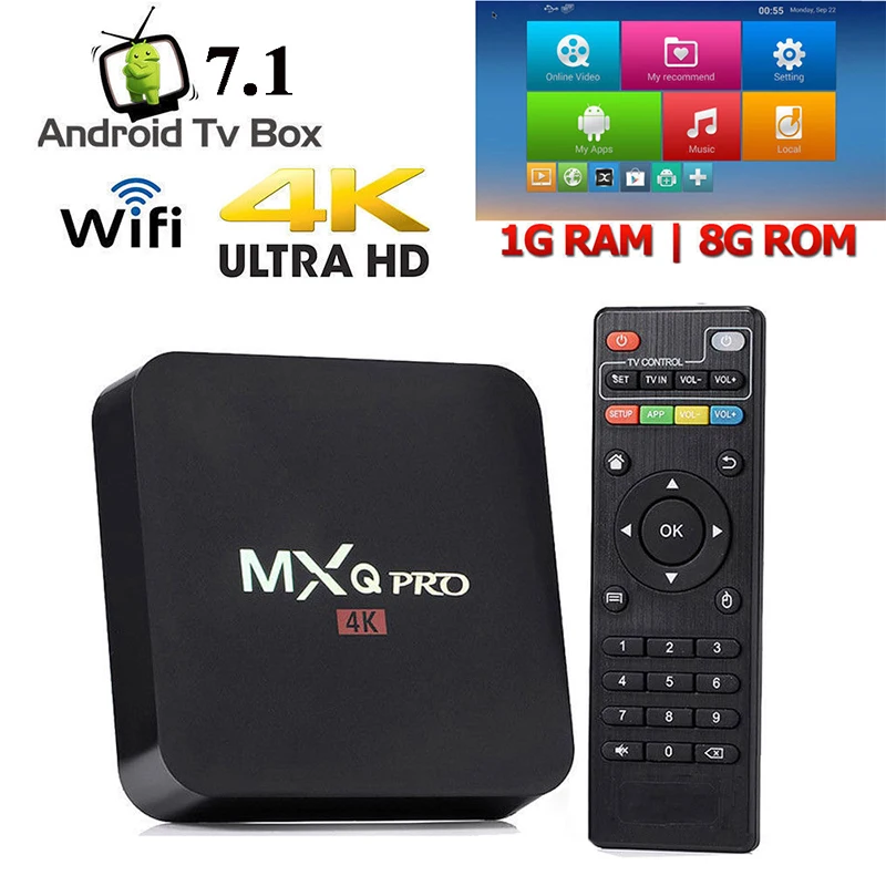 Android 7.1 Smart Tv Box 4K Ultra HD Media Player Wifi Quad Core MXQ Netflix 
