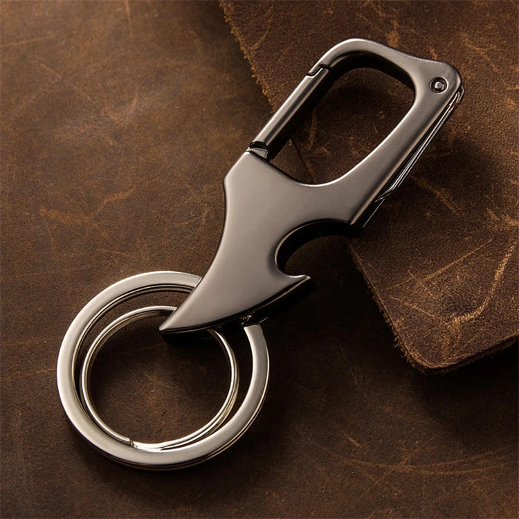 Wedding Silver Gun Color Customize Logo Promotion Gift Metal Beer Bottle Opener Keychain with Mini Knife