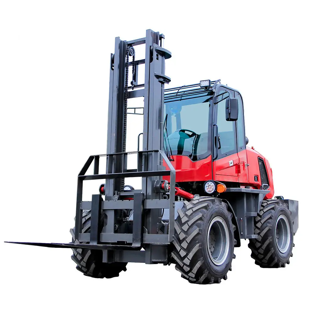 China 4x4 Drive Forklift off Road Four Wheel All Terrain Forklift 5Ton Truck Handling Equipment Applicable diesel Home Farm