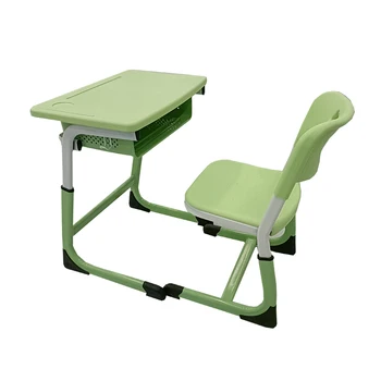 Wholesale school desks and chairs price China single adjustable desks and chairs