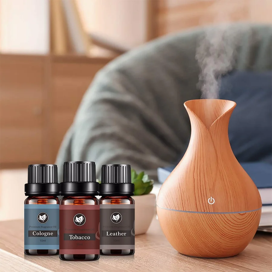 rum tobacco sandalwood Kanho Gentlemen Leather Tobacco Teakwood Rum Cologne Sandalwood Diffusing  Essential Oil 6-bottle Set