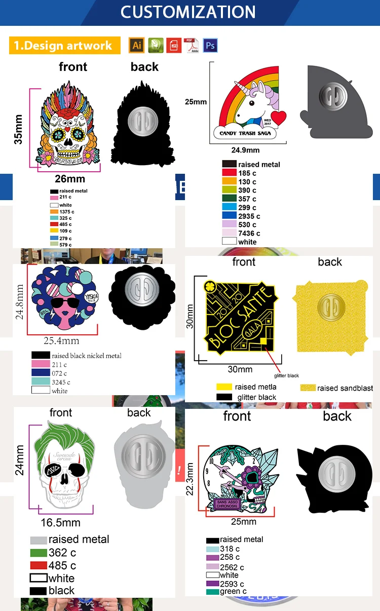 Manufacturer Custom Wholesale Metal Badge Plated Enamel Pins Logo Pin