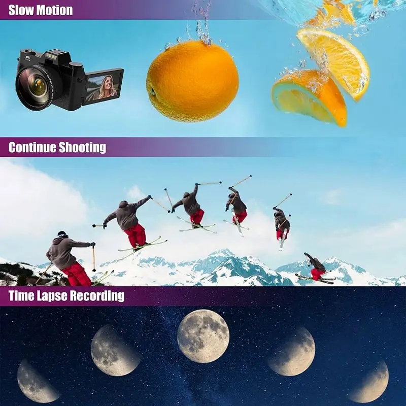 Hot Sale Camera 3-Inch Screen Rechargeable Battery 48 MP Mega Pixels ...