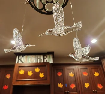 3 Ciondoli Colibrì In Acrilico Crystal | Decorazione Da Soffitto Per Matrimoni E Casa, Acchiappasole Colorati