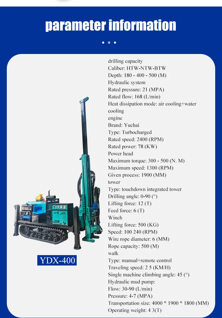 Portable Deep Hole Hydraulic Rock Buster 100 Portable Water Well Drilling Rig Coal Mine Manufacturer