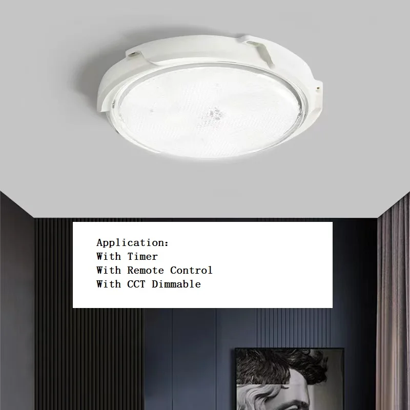 Rmt Ctrl Motion Sensor Solar Dimmable Dust Proof Super Thin Led Ceiling Light for Living Room Bedroom Corridor Aisle Balcony Kit