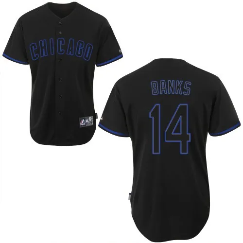 Wholesale Blue Throwback Ernie Banks Jersey , Men's #14 Chicago