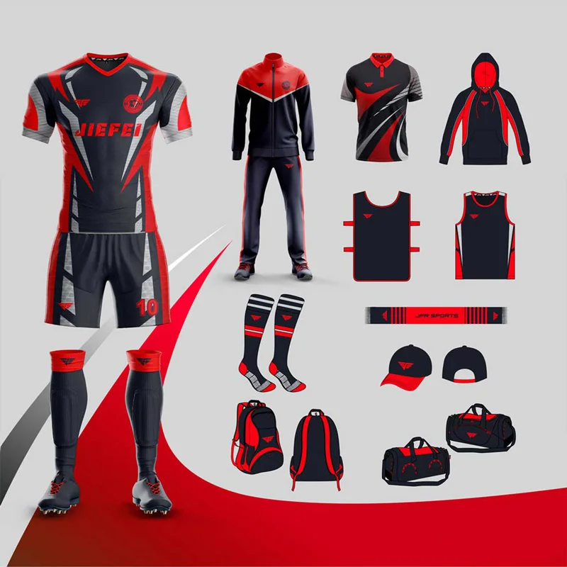 JFR Sports Customized Blank Printing Design New Style Sport Youth Retro Football Jersey Uniforms Set Soccer Kits Sportswear