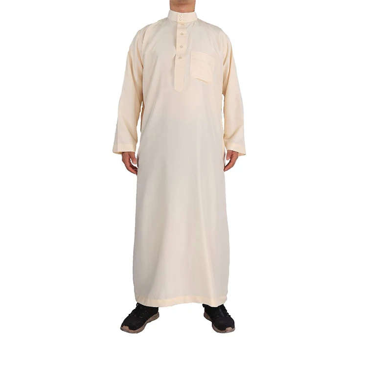 Custom Arabic Dubai Islamic Clothing Men's Thawb Jubba Long Sleeve ...