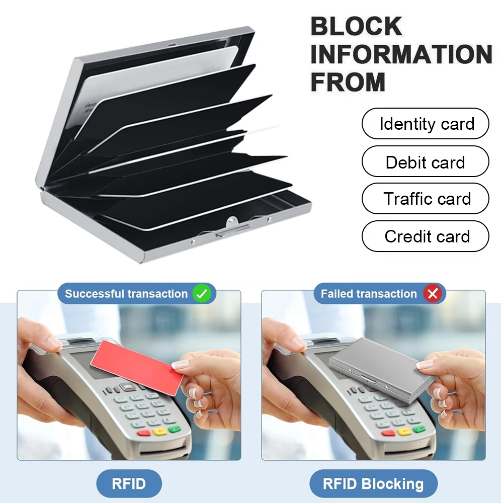 Stainless Steel Credit Card Case Metal Card Wallet ID Card Case