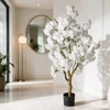 Albero di ciliegio artificiale in vaso bianco da 130 cm