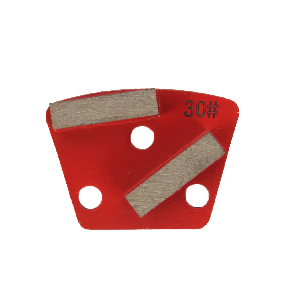 Trapezoid Diamond Grinding Pad - Grit 30 For Concrete, Masonry, Terrazzo, Fits Magnetic Plates, 5x5cm, Metal Back