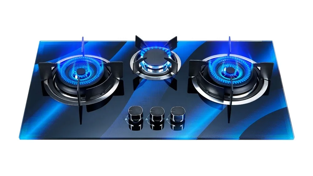 Kitchen Appliance Tempered Glass 2 Burner Double Burner Built In Gas