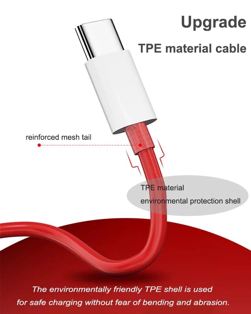 PD 65W Supervooc Fast Charger Cable for OnePlus 12 11 10T 9 7T Pro USB C Type C Warp Dash Charge 6T 5T Data Wire TPE