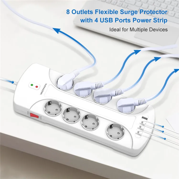 Самые популярные товары 8 умных универсальных Usb-портов для зарядки электрическая розетка с защитой от